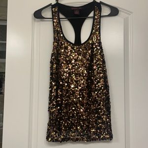 Razor back sequined top